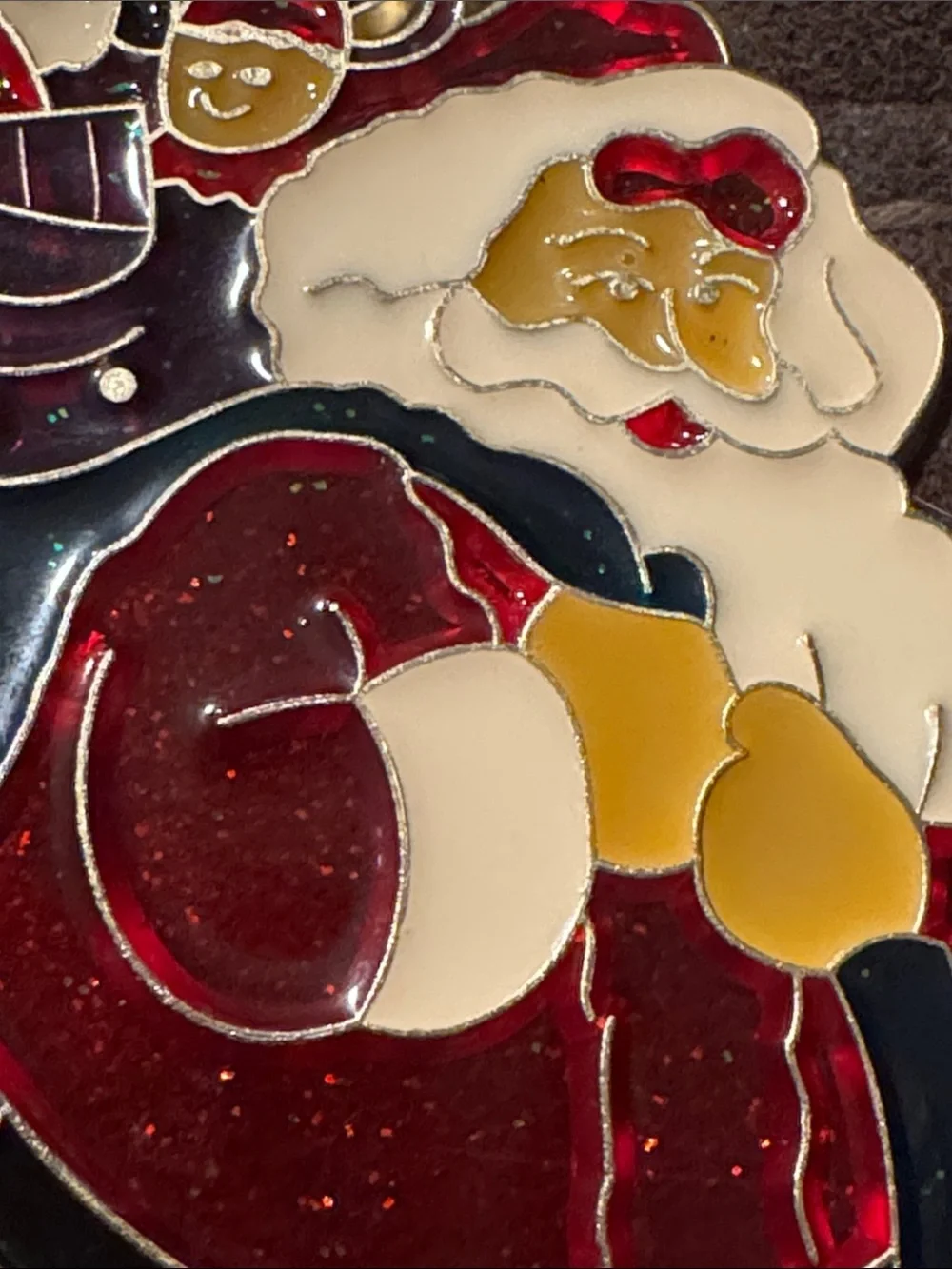 Vintage stained glass look holiday ornaments